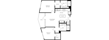 a floor plan of a house with a large kitchen and a living room
