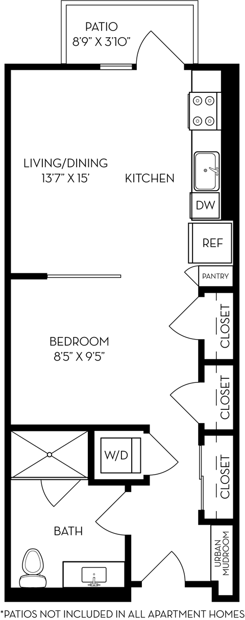 a floor plan of a small house with a bathroom and a bedroom