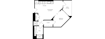 a772772 plan of a floor plan with a bedroom and a kitchen and a