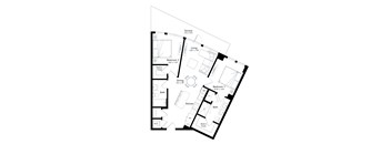 A black and white image of a floor plan for a house.