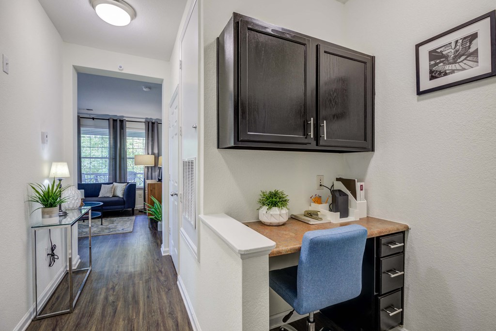 our apartments at the district feature an office area and a living room