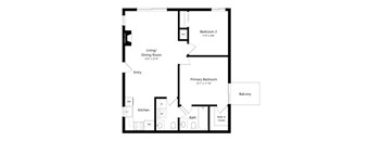A black and white image of a floor plan for a home.