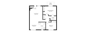 A black and white image of a floor plan for a house.