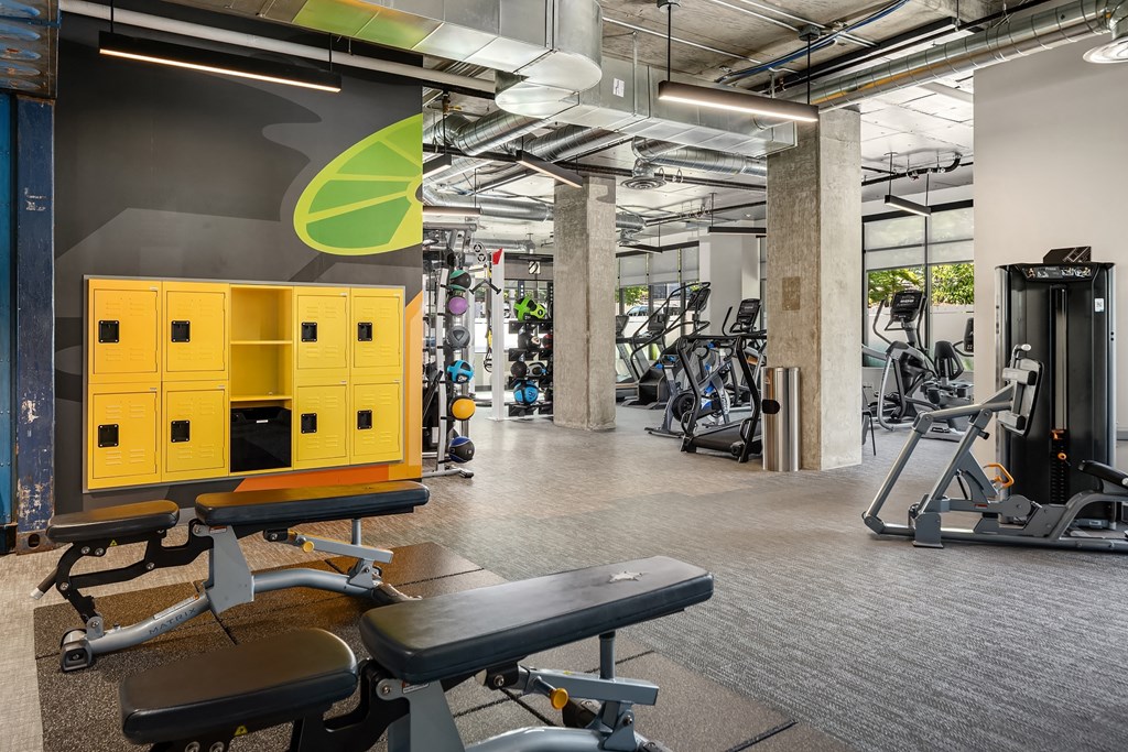 the gym at the flats at obsidian