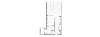 One bedroom one bathroom B  at Kinley West LA, Los Angeles, California