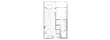 One bedroom one bathroom C  at Kinley West LA, California