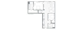 Two bedroom Two bathroom A  at Kinley West LA, Los Angeles, California