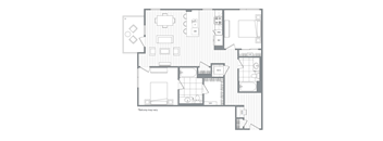 Two bedroom Two bathroom C  at Kinley West LA, Los Angeles