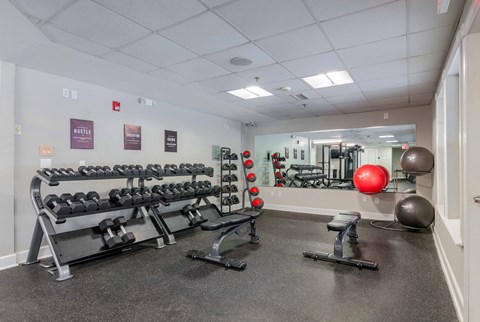 the gym at the preserve apartments