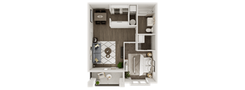 a1 floor plan  1 bedroom with 2 baths  129