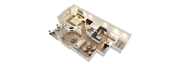 Wilson - 3D floor plan - 797 SQFT
