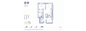 A2 611 sf Floor Plan