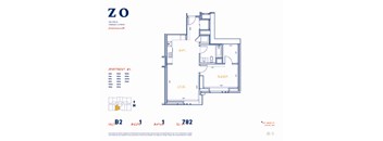 B2 606 sf Floor Plan