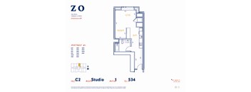 C2 607 sf Floor Plan