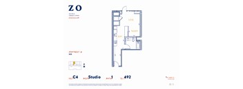 C4 505 sf Floor Plan