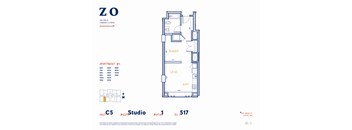C5 604 sf Floor Plan