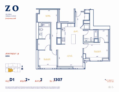 D1 2204 sf Floor Plan