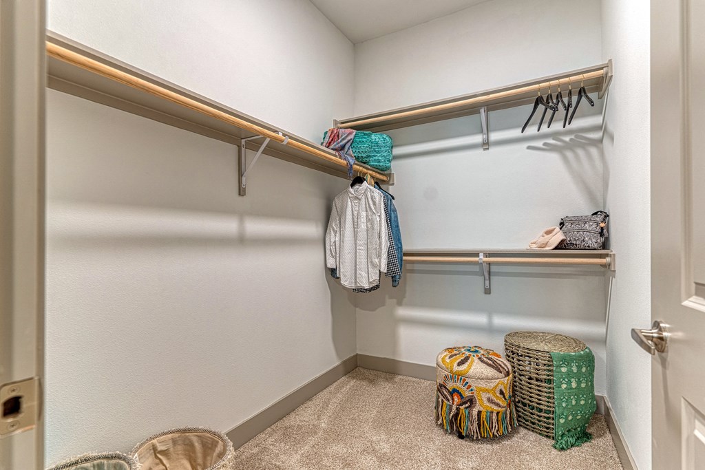 our spacious walk in closets offer plenty of space for all your belongings