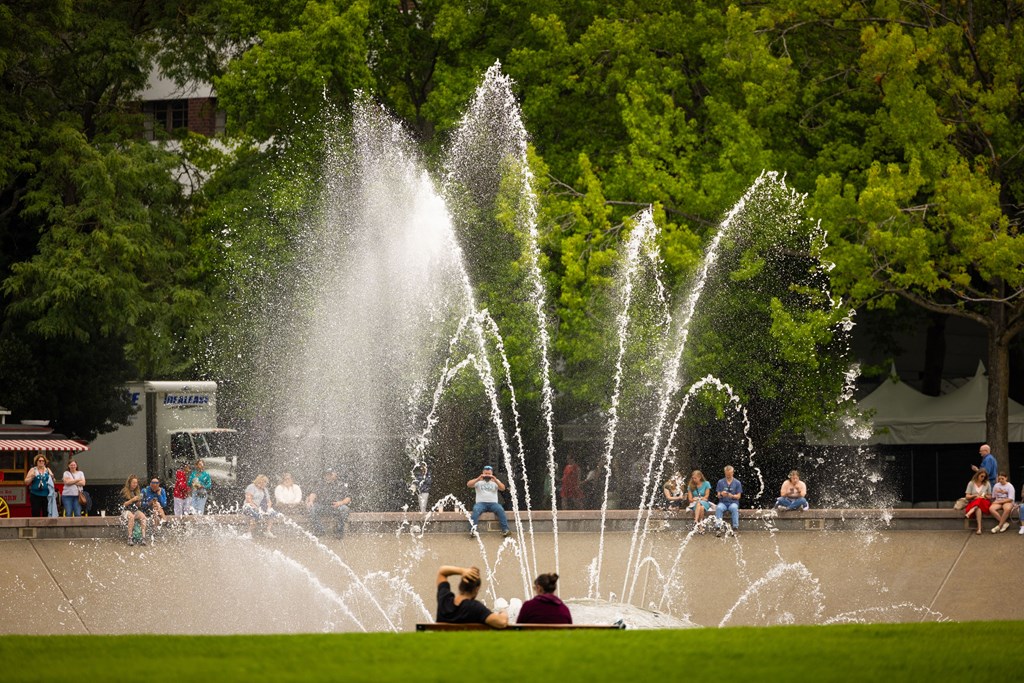 Fountain In Courtyard at Axis, Seattle, Washington