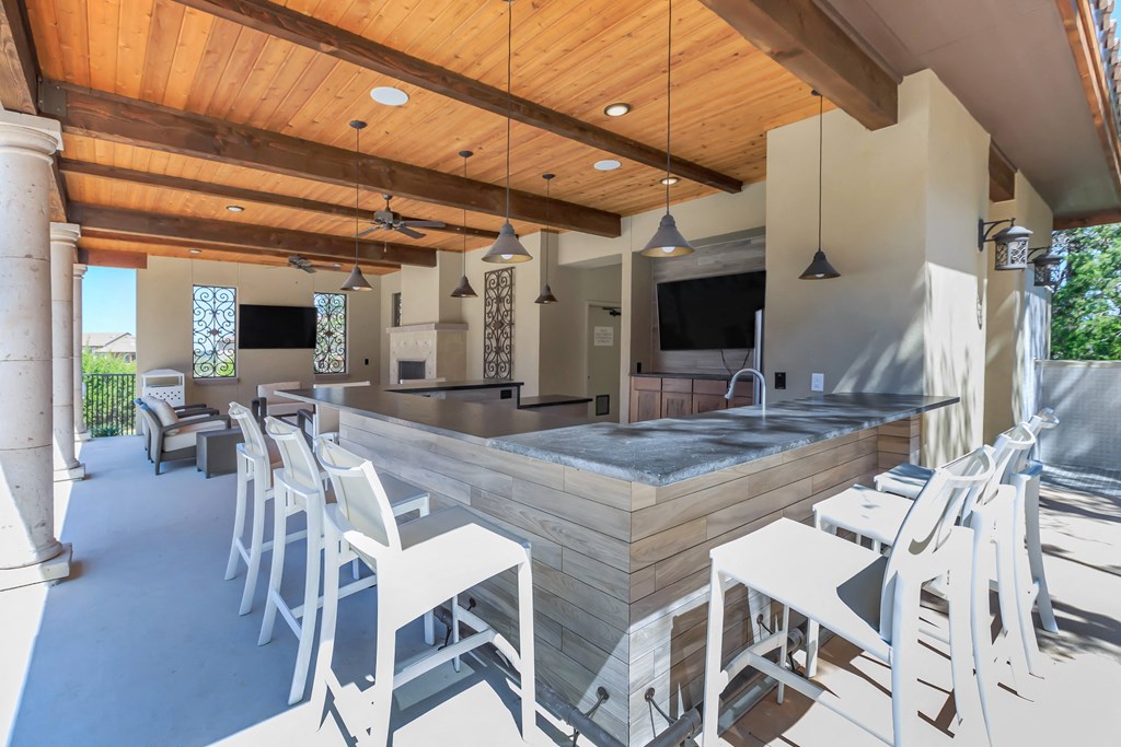 Covered patio lounge