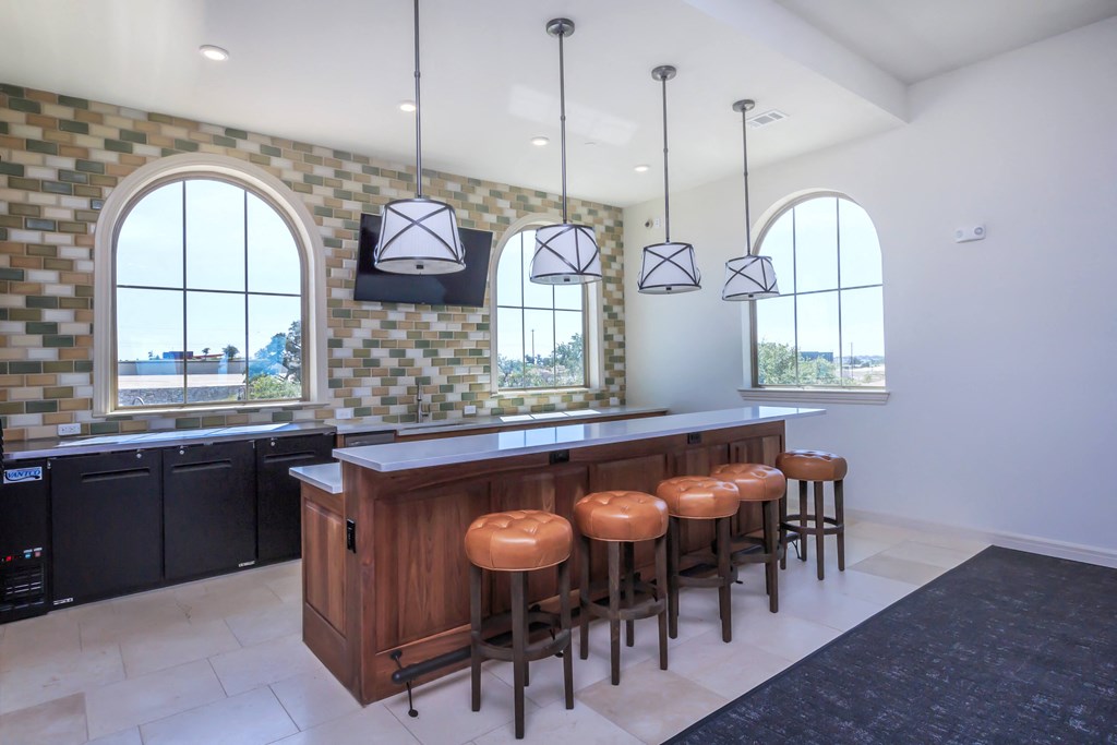 Presentation kitchen and resident lounge space