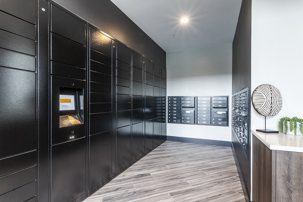 Package lockers and mailbox room