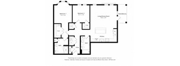 a floor plan of a unit with a bedroom and a living room