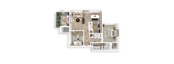 a floor plan of a 3 bedroom apartment