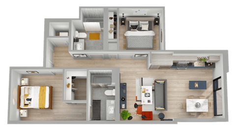 a floor plan of a house with a bedroom and a bathroom