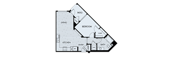 A black and white image of a house floor plan with labeled rooms.