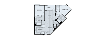 A black and white image of a house floor plan with labeled rooms.