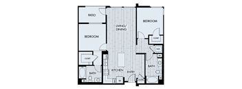 A black and white image of a floor plan for a house with labeled rooms.