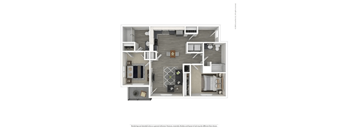 A floor plan of a house with a kitchen, living room, dining room, and bedrooms.