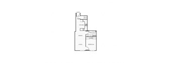 the first floor plan of a town house with a garage