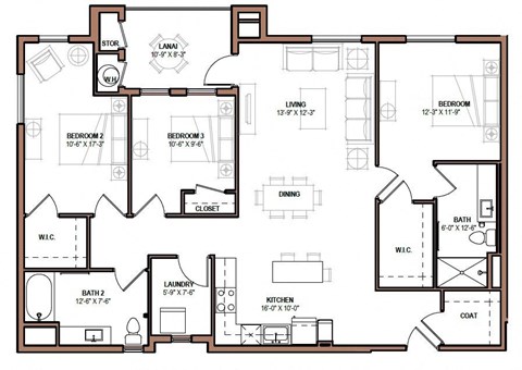 Three bedroom Two bathroom