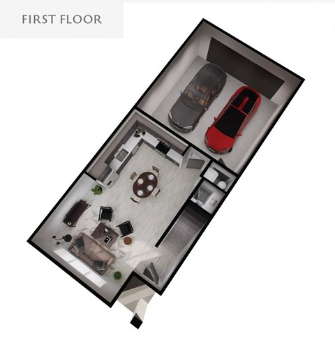 3D floorplan of an apartment unit