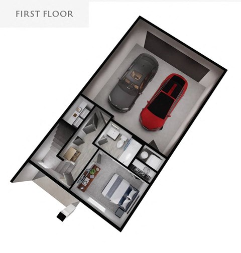 3D floorplan of an apartment unit