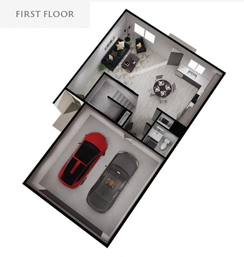 3D floorplan of an apartment unit