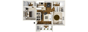 Cayenne-renovated Floorplan at Eagle Point Apartments, Albuquerque, NM, 87111