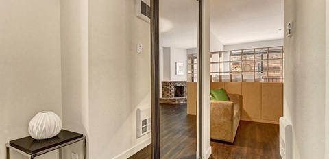 a view of the living room from the dining room
