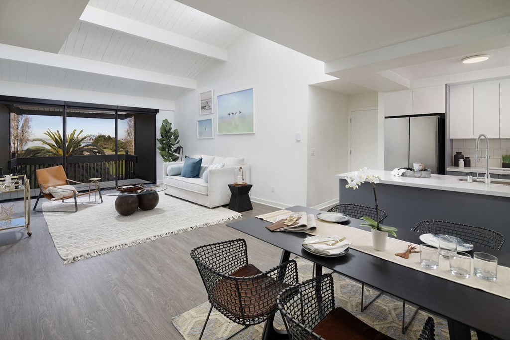 a living room with a couch and a table