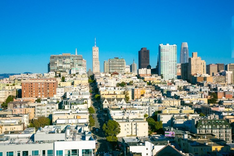 a view of the san francisco skyline