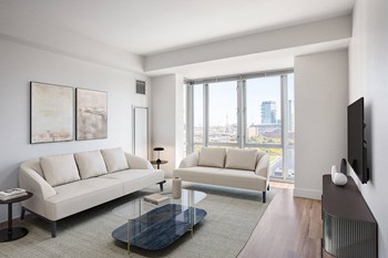 Living Room Looking Out at Boston Skyline - Photo Gallery 2