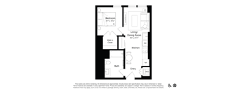A black and white image of a floor plan for a home with labeled rooms.