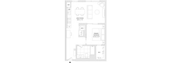 A floor plan of a house with a great room, primary bedroom, and a WIC area.