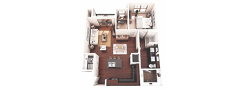 a 3d drawing of a floor plan of a house