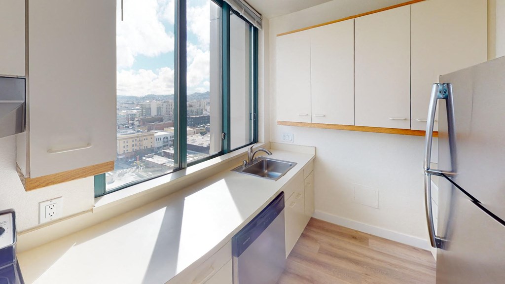 a kitchen in a 555 waverly unit