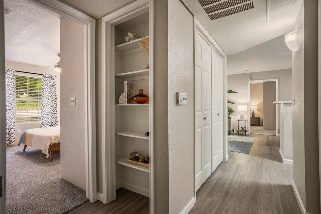 a walk in closet in a 555 waverly unit at Odyssey Ridge, Albuquerque, NM