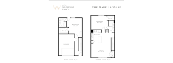 A floor plan for a property at Alta Wildhorse Ranch shows two bedrooms, a garage, a living room, a kitchen, and a bathroom on the first floor.