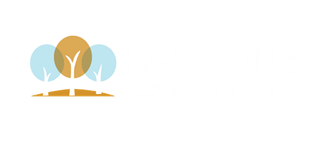 a tree with three blue and yellow trees logo